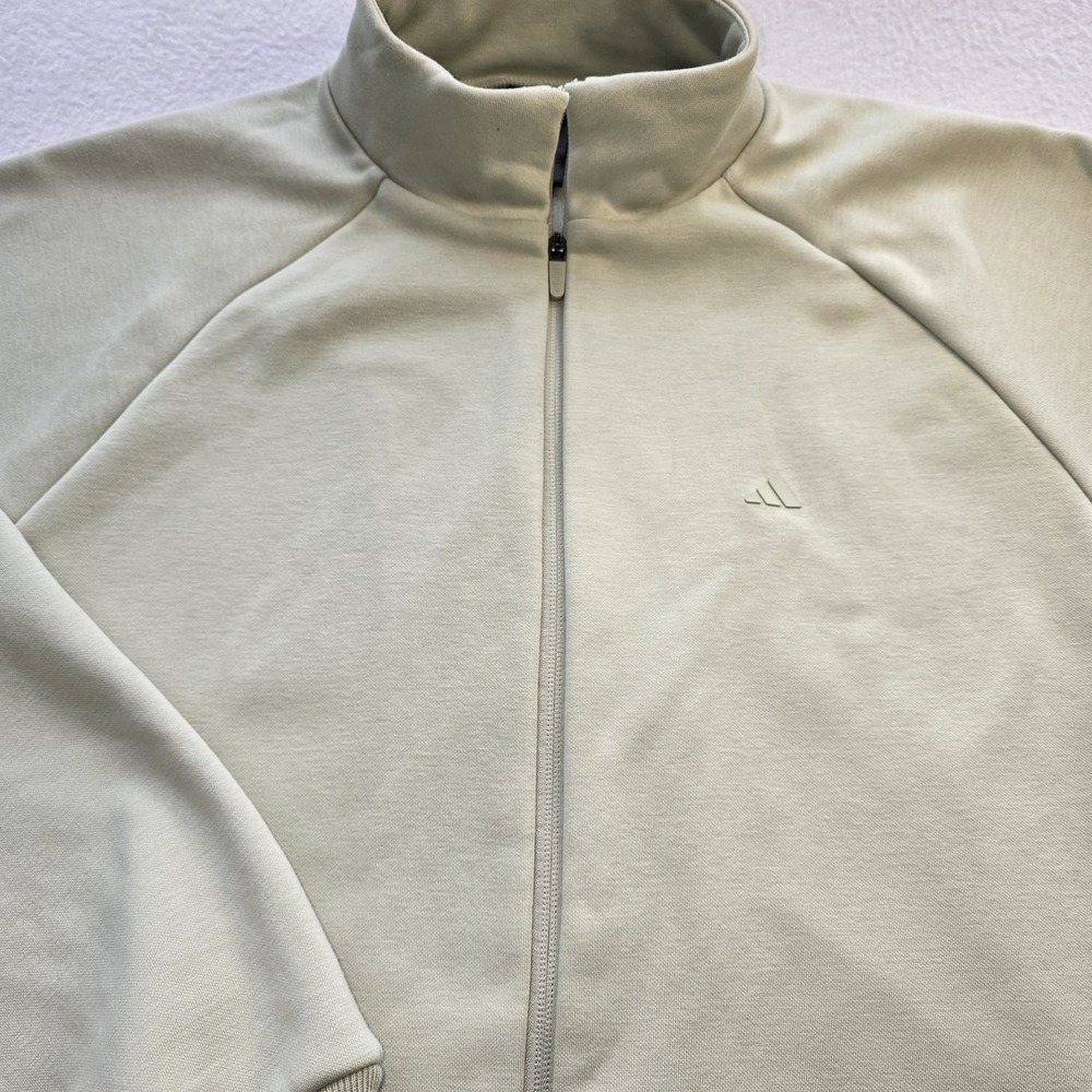 adidas Basketball One Fleece Track Jacket M Halo Green Oversized Boxy IJ0943